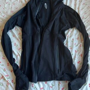 Senita size S women’s athletic fitted jacket; hood and thumb holes